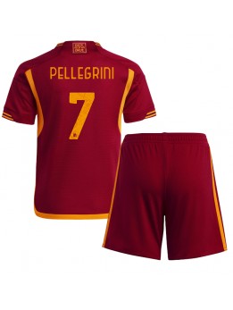 AS Roma Lorenzo Pellegrini #7 Replika Hemmakläder Barn 2023-24 Kortärmad (+ byxor)